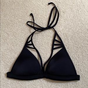 PINK VICTORIA SECRET BLACK TRIANGLE BIKINI TOP